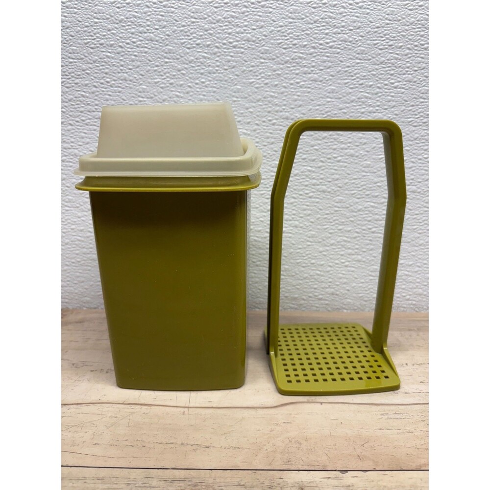 Vtg Tupperware Pickle Keeper Avocado Green 3pc Set